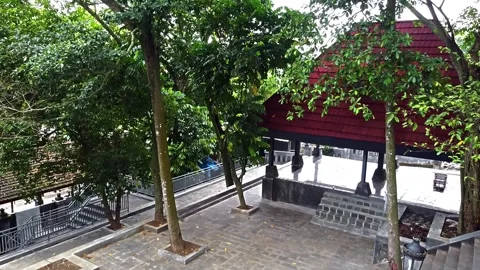 Serene Pavilion Surrounded by Lush Greenery Stock-Footage 280459644