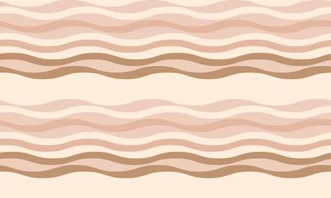 Serene, repeating pattern of soft, wavy lines in earthy tones.  Perfect for b Stock Illustration