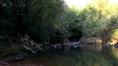 Serene River Flow Animation - Calming Water Motion Background Stock Footage 307896390