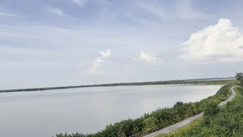 Serene River View from a Balcony Vídeo Stock 343876174