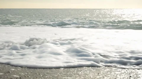 Serene Seashore with Rocks and Waves. Stock Footage 257136361