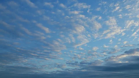 Serene Sky Patterns at Dusk a peaceful, colorful display of clouds transforming Vidéo 318747240