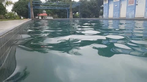 Serene Slow-Motion Pool Water Waves Stock Footage 283448992