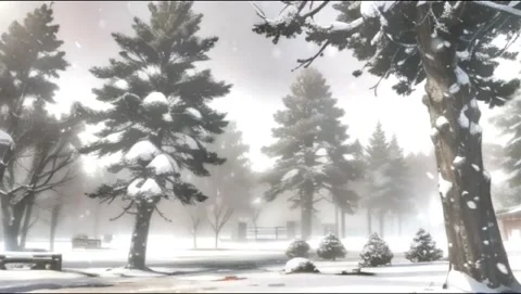 Serene Snowfall in Winter Forest Stock Footage 278394315