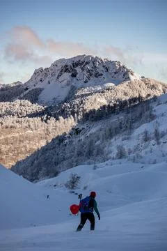 Serene Sunrays Over the Mountain Stock Photos