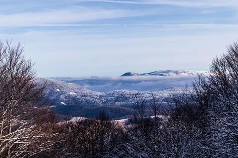 Serene Sunrays Over the Mountain Stock Photos