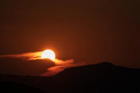 Serene Sunrays Over the Mountain Stock Photos