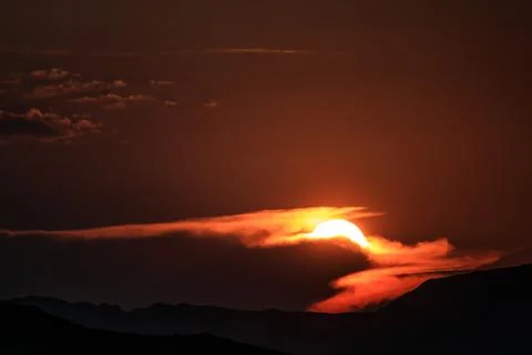 Serene Sunrays Over the Mountain Stock Photos