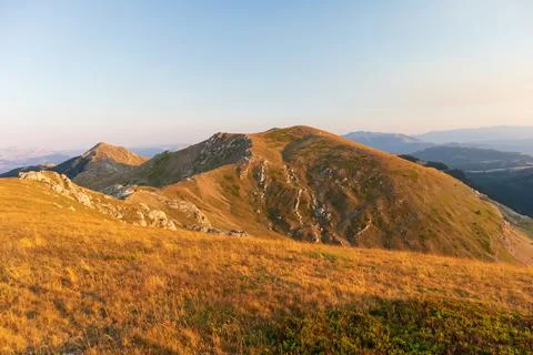 Serene Sunrays Over the Mountain Stock Photos