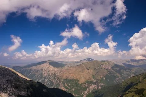 Serene Sunrays Over the Mountain Stock Photos