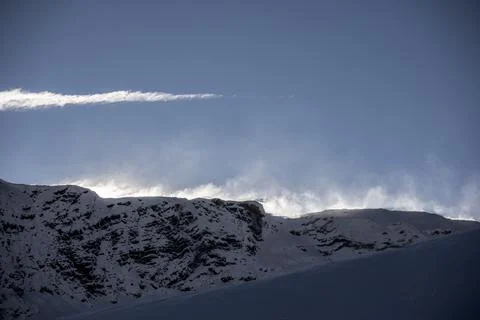Serene Sunrays Over the Mountain Stock Photos