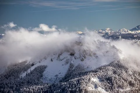 Serene Sunrays Over the Mountain Stock Photos