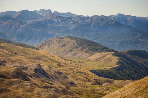 Serene Sunrays Over the Mountain Stock Photos