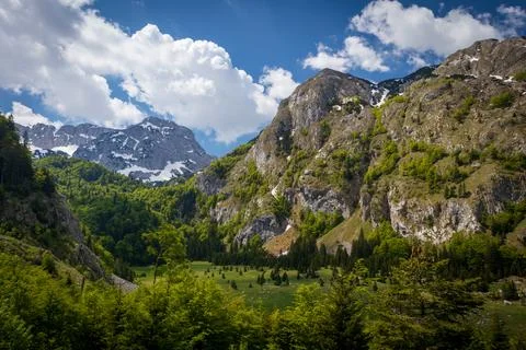 Serene Sunrays Over the Mountain Stock Photos