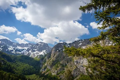 Serene Sunrays Over the Mountain Stock Photos