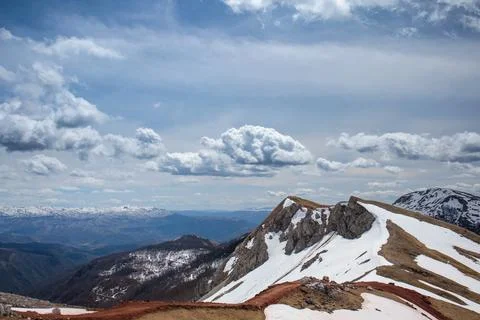 Serene Sunrays Over the Mountain Stock Photos