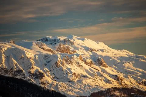 Serene Sunrays Over the Mountain Stock Photos