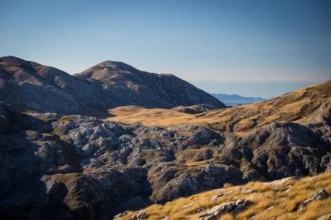 Serene Sunrays Over the Mountain Stock Photos
