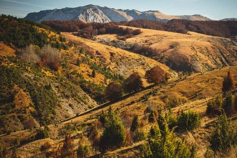 Serene Sunrays Over the Mountain Stock Photos