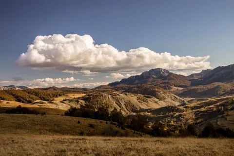 Serene Sunrays Over the Mountain Stock Photos