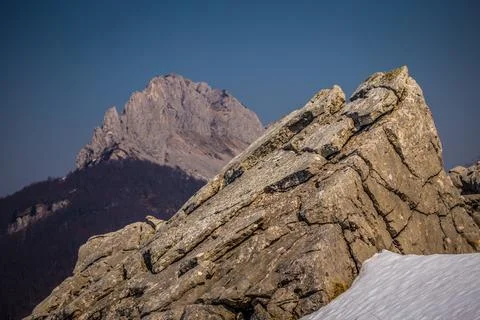 Serene Sunrays Over the Mountain Stock Photos