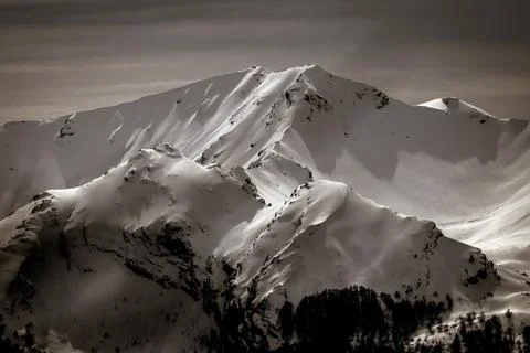 Serene Sunrays Over the Mountain Stock Photos