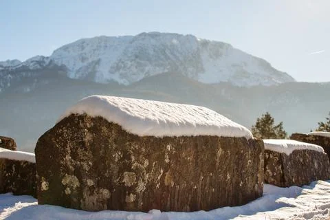 Serene Sunrays Over the Mountain Stock Photos