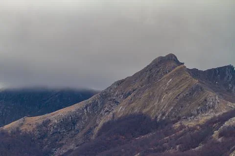 Serene Sunrays Over the Mountain Stock Photos