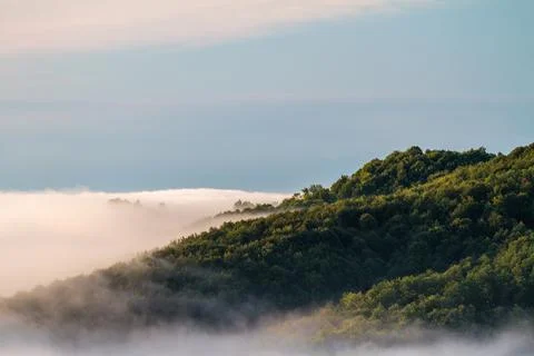Serene Sunrays Over the Mountain Stock Photos
