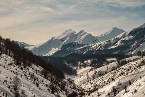 Serene Sunrays Over the Mountain Stock Photos