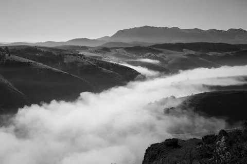 Serene Sunrays Over the Mountain Stock Photos