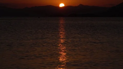 Serene sunset in a beach Stock Footage 81168051