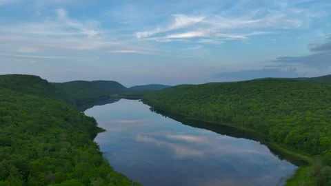 Serene Sunset Over the Lake of the Clouds in the Porcupine Mountains 動画素材 282070705