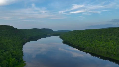 Serene Sunset Over the Lake of the Clouds in the Porcupine Mountains 動画素材 282070720