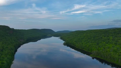 Serene Sunset Over the Lake of the Clouds in the Porcupine Mountains 動画素材 282070721