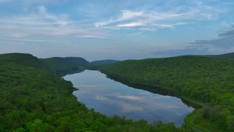 Serene Sunset Over the Lake of the Clouds in the Porcupine Mountains 動画素材 282070830