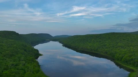 Serene Sunset Over the Lake of the Clouds in the Porcupine Mountains 動画素材 282070837