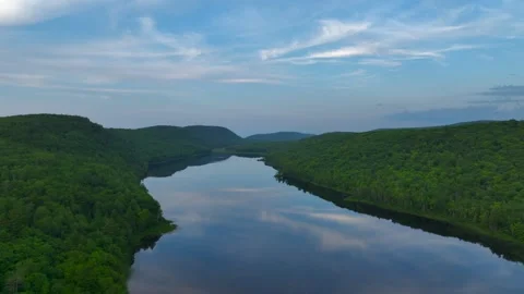 Serene Sunset Over the Lake of the Clouds in the Porcupine Mountains 動画素材 282070851