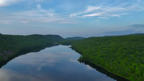 Serene Sunset Over the Lake of the Clouds in the Porcupine Mountains 動画素材 282070868