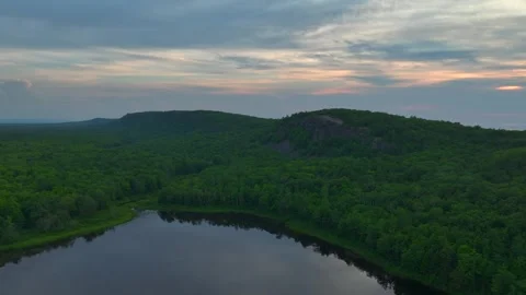 Serene Sunset Over the Lake of the Clouds in the Porcupine Mountains 動画素材 282070881