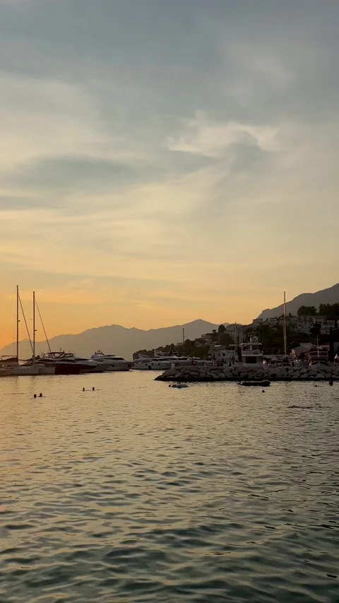 A Serene Sunset Over Tranquil Waters with Beautiful Colors and Captivating Views Stock Footage 303691182