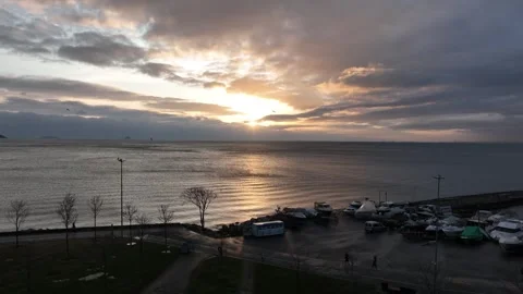 Serene Sunset by the Sea Stock Footage 282931214