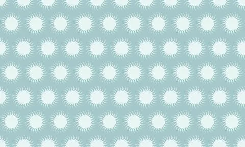 Serene teal background adorned with a repeating pattern of stylized suns. P.. Illustrazione stock
