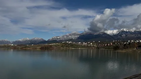 This serene time-lapse captures the breathtaking scenery of Farka Lake Stock Footage 328246115