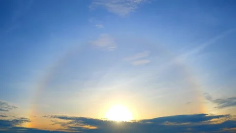 A serene timelapse sunset with a subtle halo effect. Stock Footage 298096057
