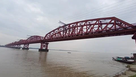 Serene View of The Bridge Spanning the River Estuary Stock Photos