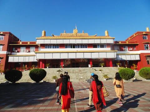 A serene view of Damdim Monastery, showcasing its traditional architecture Stock Photos