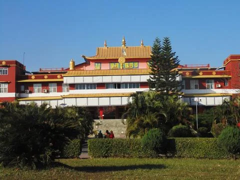 A serene view of Damdim Monastery, showcasing its intricate architecture Stock Photos
