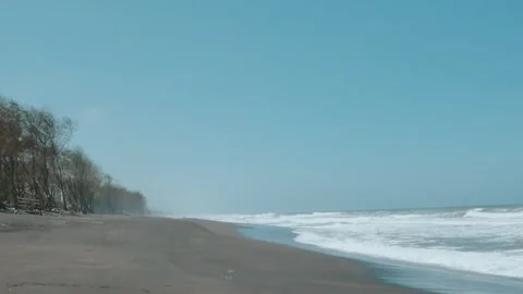 Serene View of Goa Cemara Beach Near Yogyakarta Stock Footage 302525399