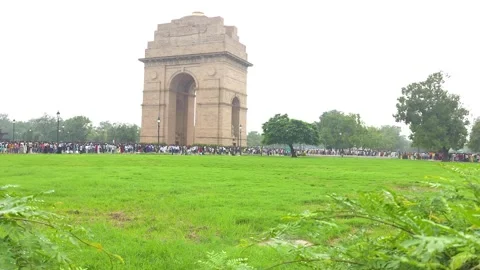 Serene View of India Gate Early in the Morning Stockbeeldmateriaal 320386938